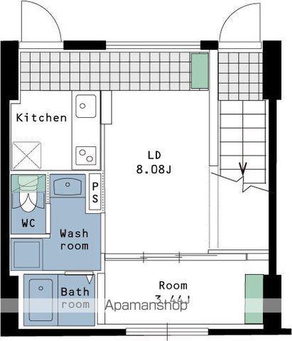 三軒茶屋HILLS(1LDK/1階)の間取り写真