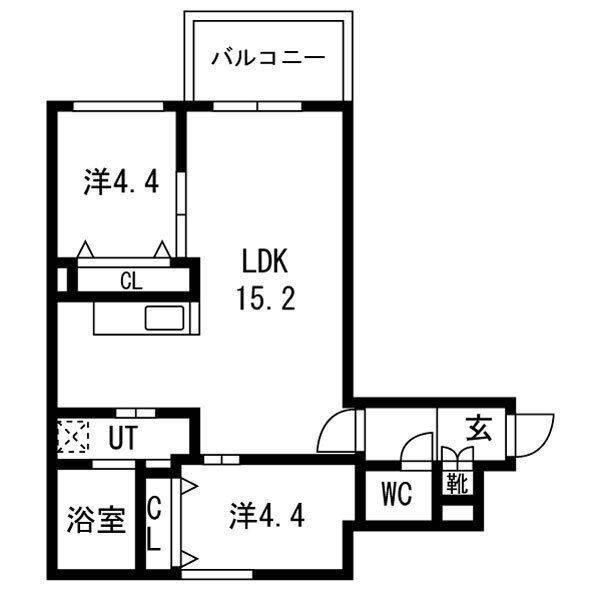 グラシオン(2LDK/3階)の間取り写真
