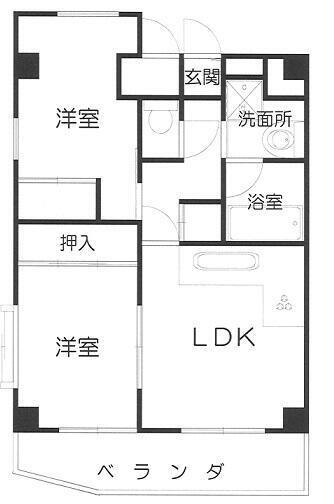 プリデ新小岩(2LDK/2階)の間取り写真