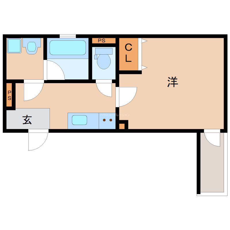 ALEGRIA尼崎西本町(1K/1階)の間取り写真