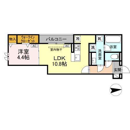 ルヴィータ高道(1LDK/3階)の間取り写真