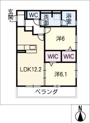 ソル アズール(2LDK/2階)の間取り写真