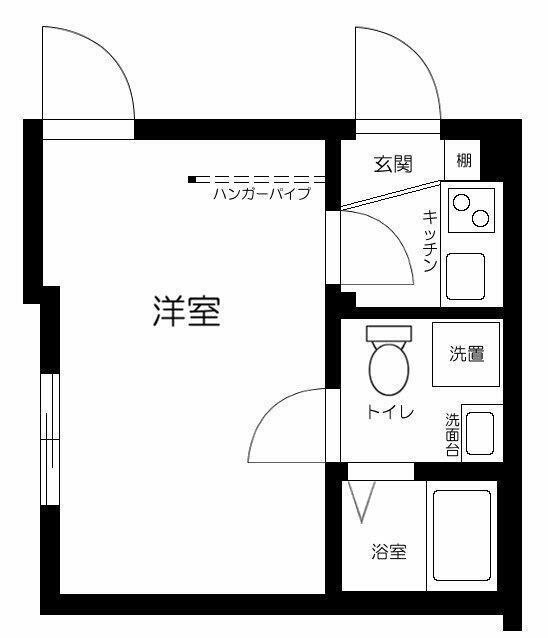 レジデンス梅島(1K/1階)の間取り写真