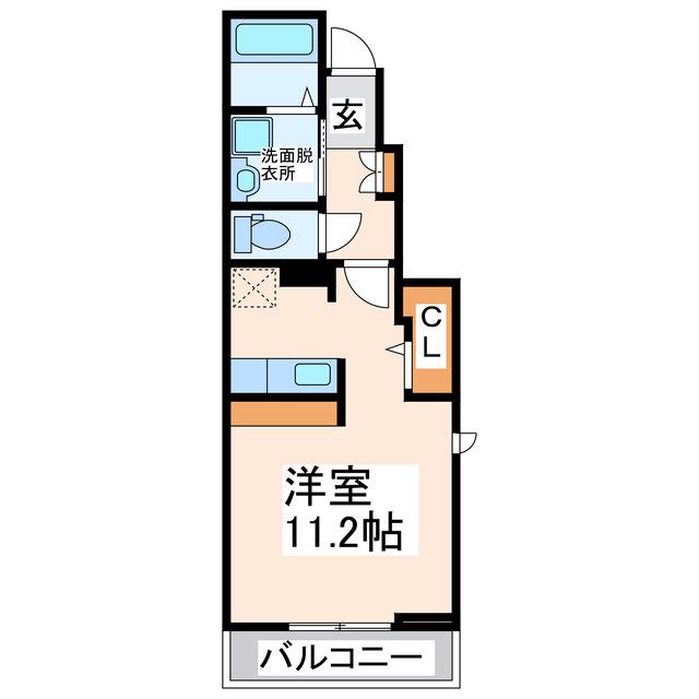 ヴィオラI(ワンルーム/1階)の間取り写真