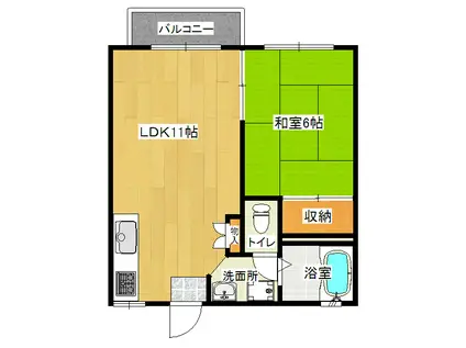 ディアナ(1LDK/2階)の間取り写真