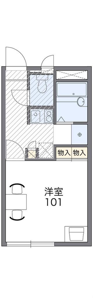 レオパレスサンモール I(1K/2階)の間取り写真