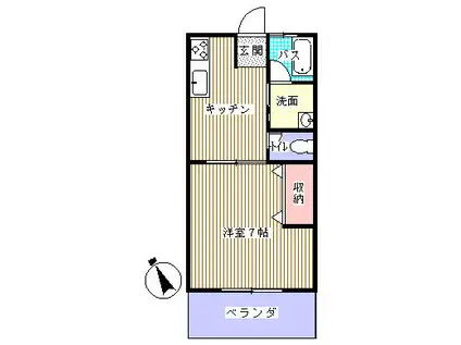 アップヒル・コーポ(1K/2階)の間取り写真