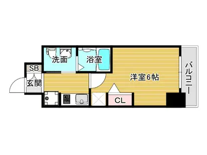 クリスタルグランツ大阪センターステーション(1K/4階)の間取り写真