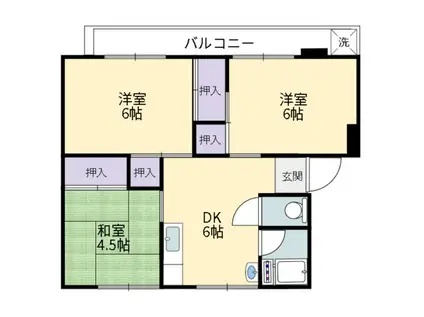 コーポ桧山(3DK/4階)の間取り写真