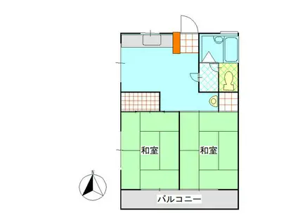 サニーハイツ(2DK/2階)の間取り写真