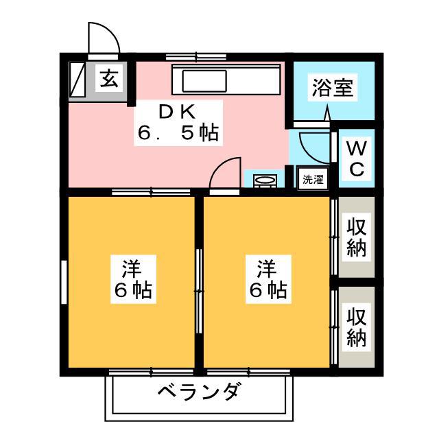 メゾンベルセラン(2DK/1階)の間取り写真