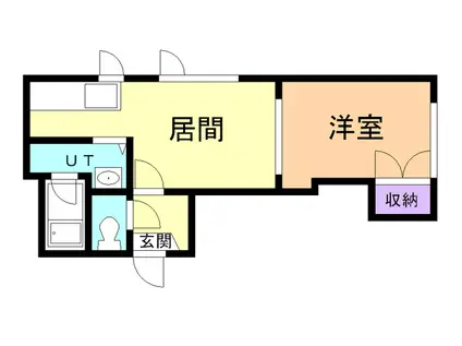 メゾンサンク(1DK/2階)の間取り写真