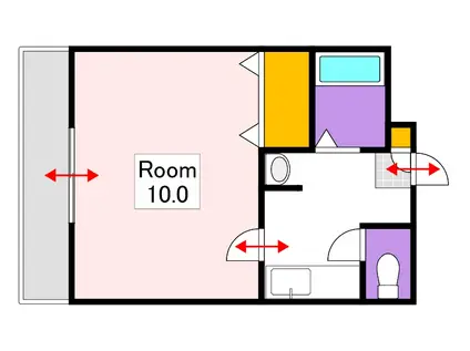 イースト COUT A棟(1K/1階)の間取り写真