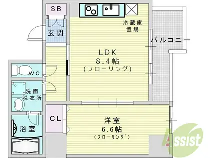 ES-GRANDE UMEDAKITA アルセダーコート梅北(1LDK/8階)の間取り写真