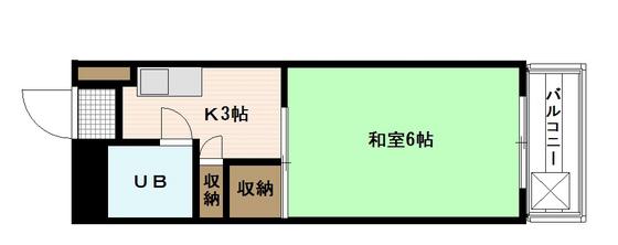 第三落海ビル(1K/4階)の間取り写真