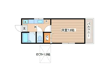 ウインディ葉山(1K/1階)の間取り写真