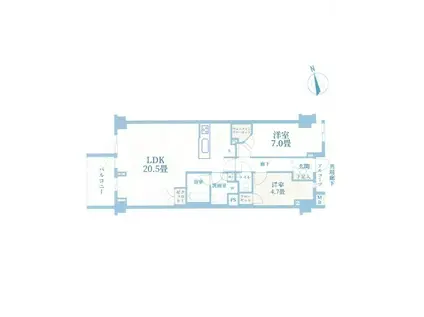 オープンレジデンシア表参道EST(2LDK/2階)の間取り写真