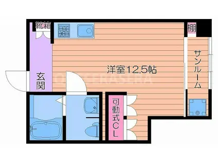 エスポワール1番館(ワンルーム/1階)の間取り写真