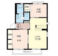 メゾン熊谷(2LDK/1階)の間取り写真