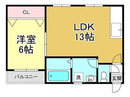 ピュアフラット12(1LDK/3階)の間取り写真