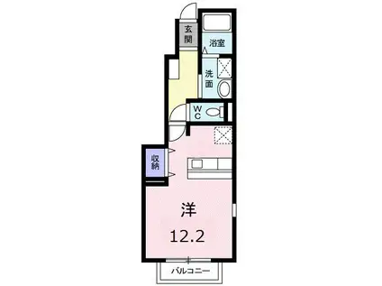 エリア21DEFIII(ワンルーム/1階)の間取り写真