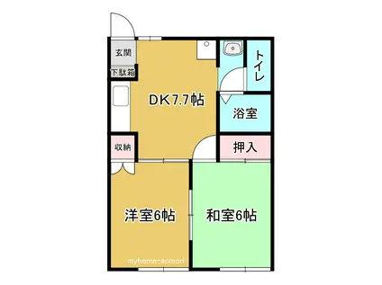 メゾンK(2DK/1階)の間取り写真