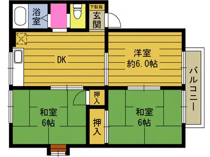 エミナンスつるみ(3DK/2階)の間取り写真