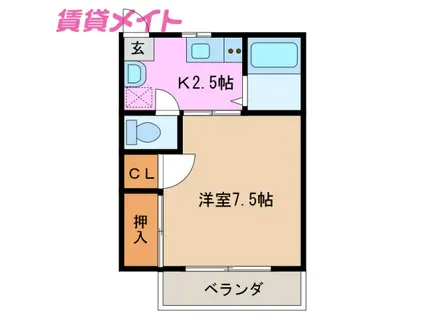 田園ハイツ(1K/1階)の間取り写真