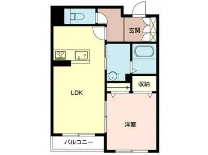 リメインらかん W棟・S棟・E棟(1LDK/2階)の間取り写真