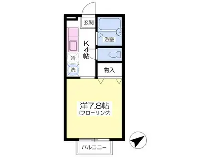フォーチュネットイン(1K/1階)の間取り写真