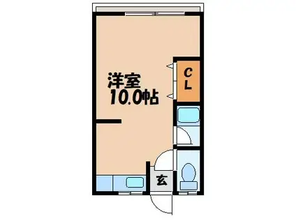 ディアコート栄田(ワンルーム/1階)の間取り写真