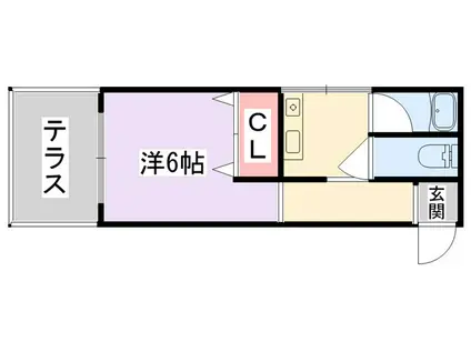 ルミエール香里(1K/1階)の間取り写真