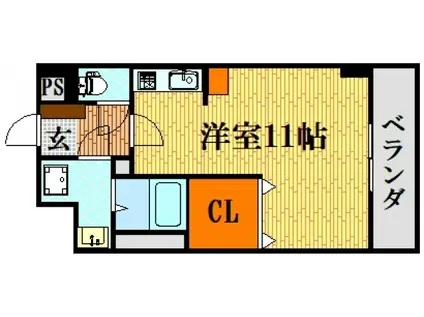 アプローズ(ワンルーム/2階)の間取り写真