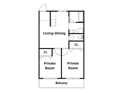 七福マンション(2LDK/3階)の間取り写真