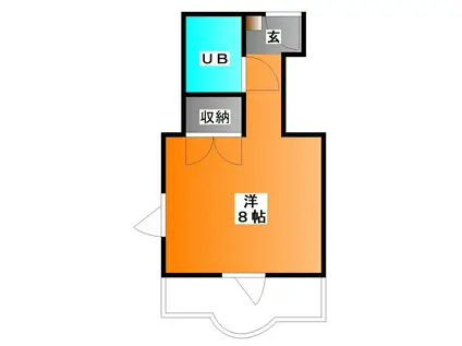 アクアステージ(ワンルーム/4階)の間取り写真