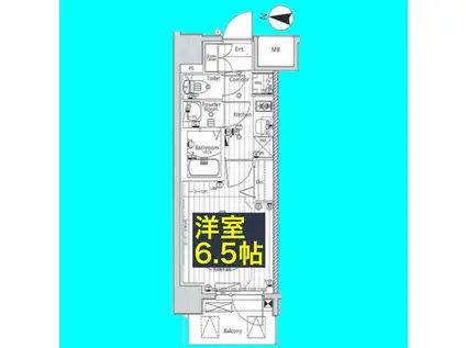 メイクス矢場町II(1K/8階)の間取り写真