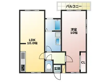 メゾン・ド・アイオーン西明石(1LDK/4階)の間取り写真