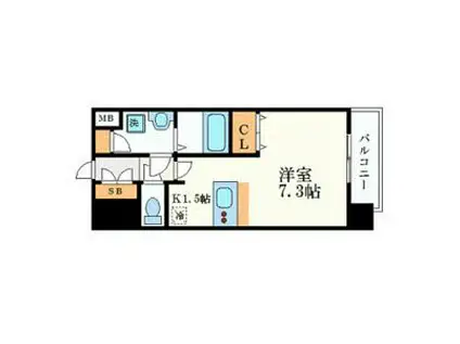 プレサンス 名古屋STATIONアライブ(1K/14階)の間取り写真