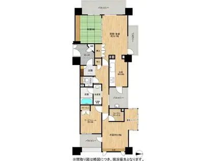 グランドメゾン古城公園401号(2LDK/4階)の間取り写真