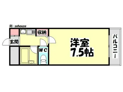 TSサンライズ(1K/5階)の間取り写真