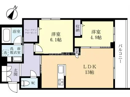 LYNN竹園(2LDK/3階)の間取り写真