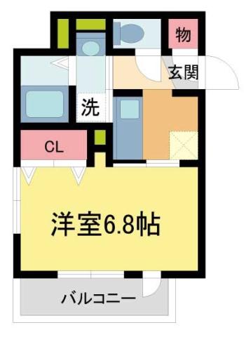 アモーレ松香園(1K/3階)の間取り写真