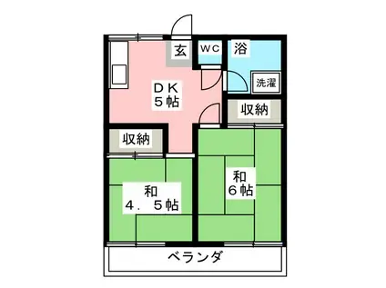 大島ビル(2DK/4階)の間取り写真