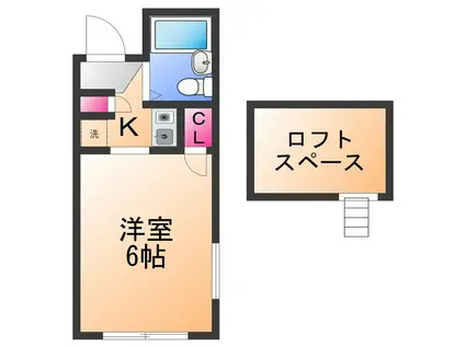ヒルズ額原II(1K/1階)の間取り写真