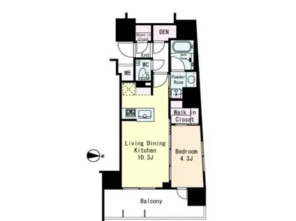 フレンシア四谷左門町(1LDK/2階)の間取り写真