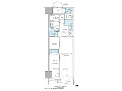 パークアクシス品川天王洲アイル(2LDK/8階)の間取り写真