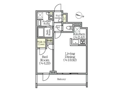 CREAL PREMIER(1LDK/3階)の間取り写真