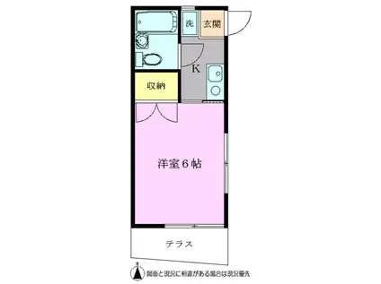 ヴィラージュアベ(1K/1階)の間取り写真