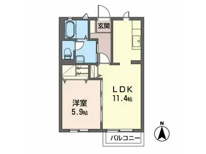 ライフエナジー(1LDK/1階)の間取り写真