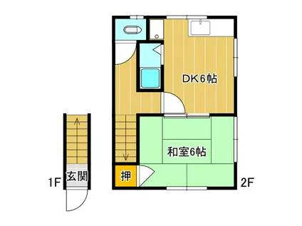 武原文化(1DK/1階)の間取り写真